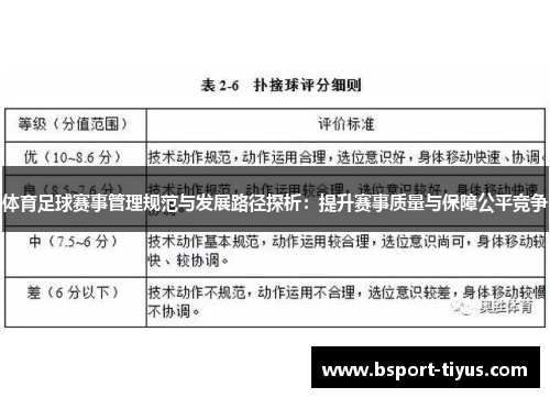 体育足球赛事管理规范与发展路径探析：提升赛事质量与保障公平竞争